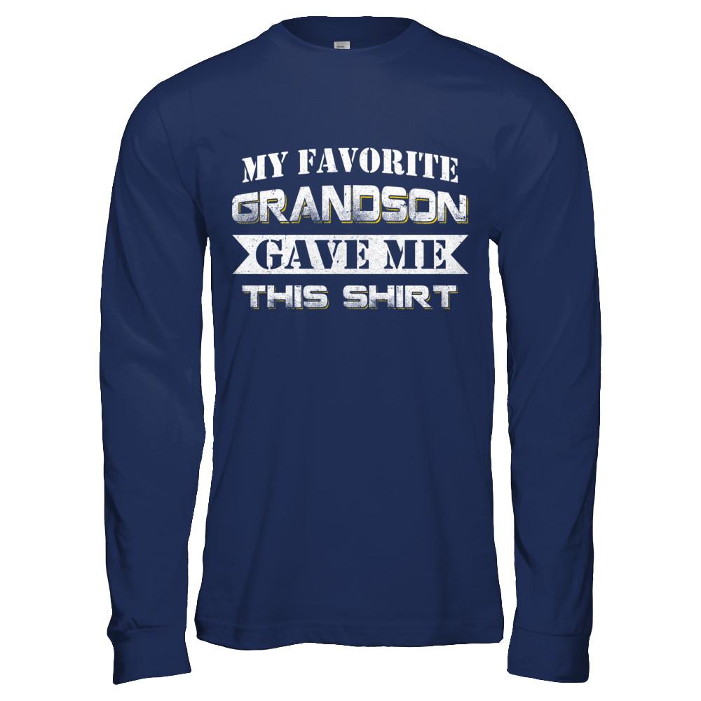 My Favorite Grandson Gave Me This-T-Shirt & Hoodie-Long Sleeve T-Shirt-Navy