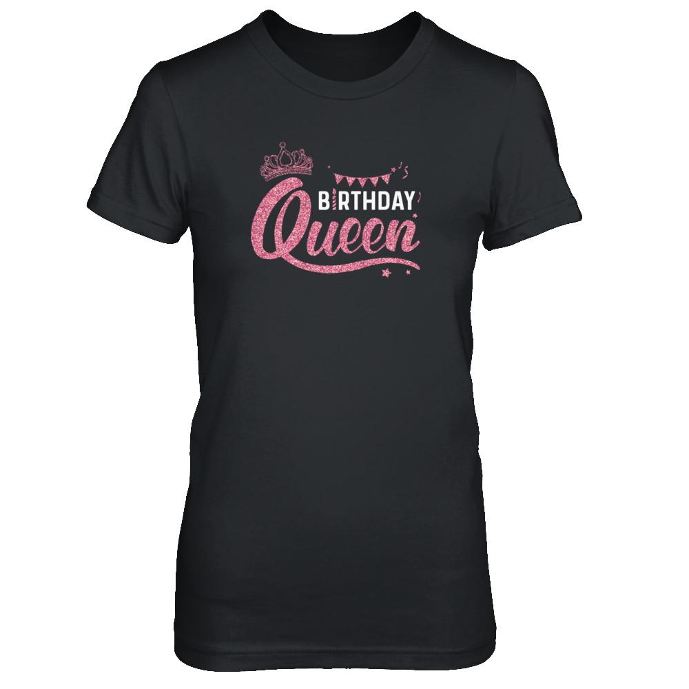 Birthday Queen Happy Party-T-Shirt & Tank Top-Women's T-Shirt-Black