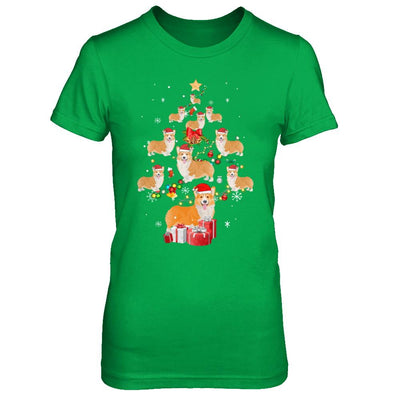 Cute Corgi Christmas Tree Dogs Lover-T-Shirt & Sweatshirt-Women's T-Shirt-Irish Green