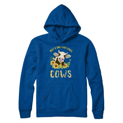 Just A Girl Who Loves Cows And Sunflowers-T-Shirt & Hoodie-Pullover Hoodie-Deep Royal
