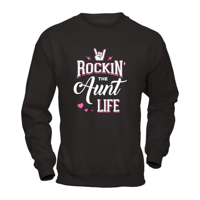 Rockin' The Aunt Life-T-Shirt & Tank Top-Crewneck Sweatshirt-Black