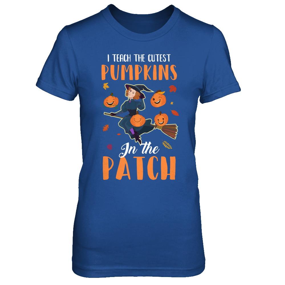 I Teach The Cutest Pumpkins In The Patch Witch Halloween-T-Shirt & Hoodie-Women's T-Shirt-Royal