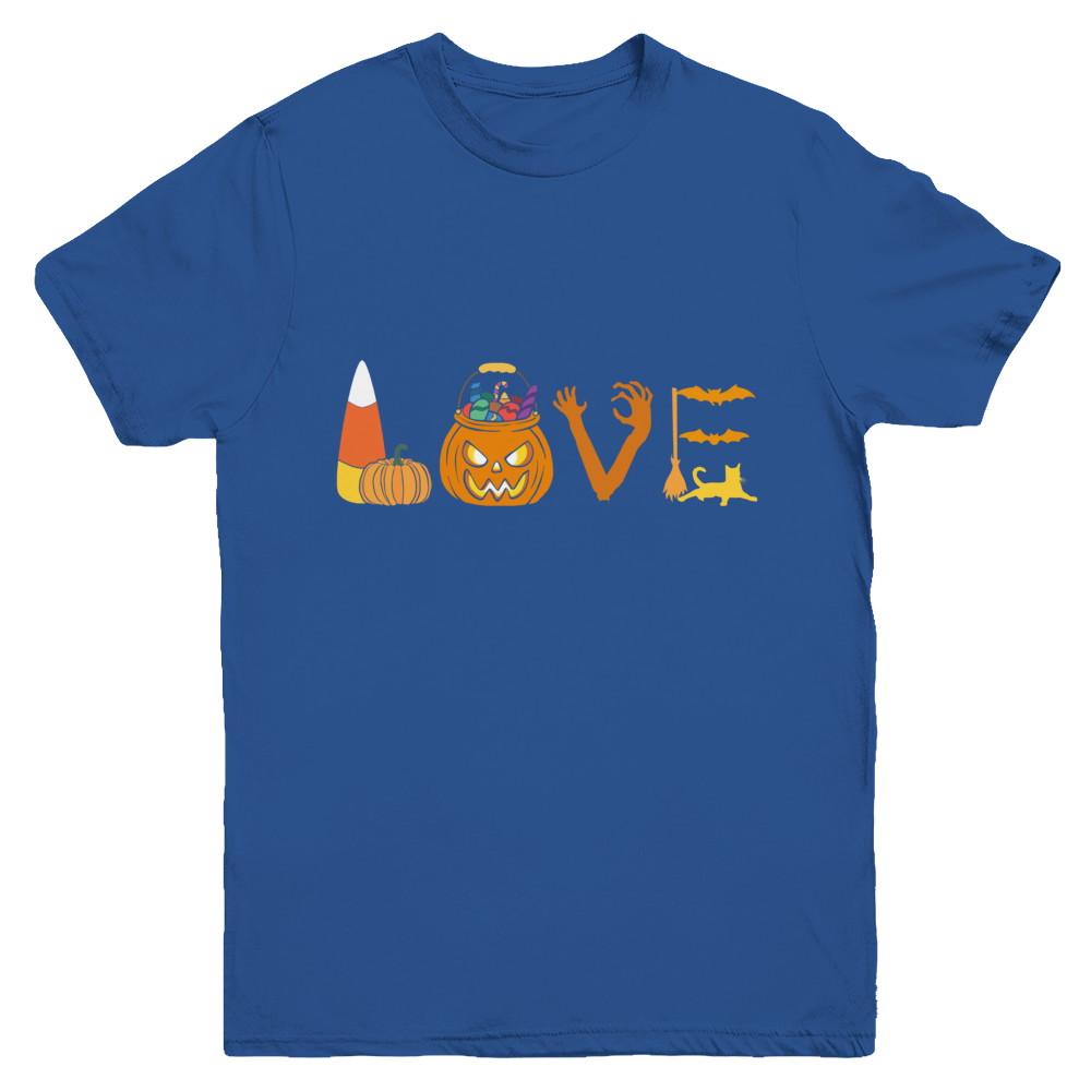 I Love Candy Funny Candy Corn Halloween Gift Youth-Youth Shirt-Youth T-Shirt-Royal