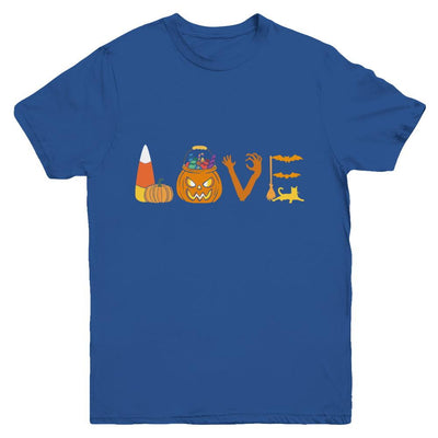 I Love Candy Funny Candy Corn Halloween Gift Youth-Youth Shirt-Youth T-Shirt-Royal