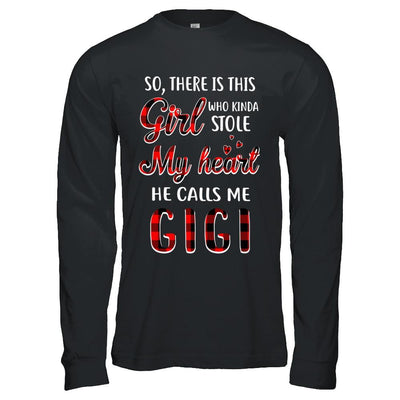 This Girl Who Kinda Stole My Heart He Calls Me Gigi-T-Shirt & Hoodie-Long Sleeve T-Shirt-Black