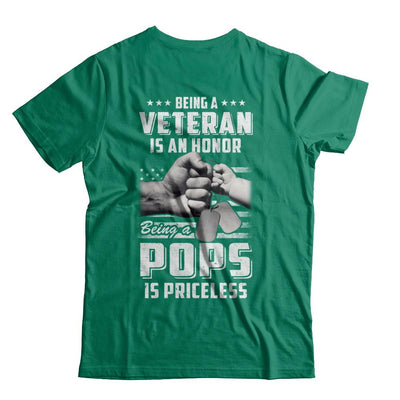 Being A Veteran Is An Honor Being A Pops Is Priceless-T-Shirt & Hoodie-Classic T-Shirt-Kelly Green