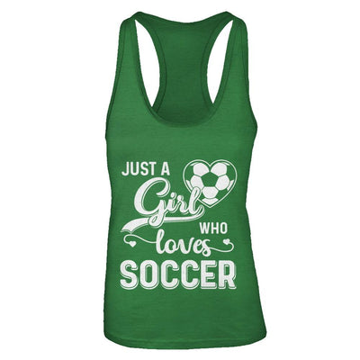 Just A Girl Who Loves Soccer-T-Shirt & Tank Top-Women's Ideal Racerback Tank-Kelly Green