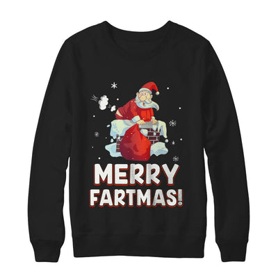Funny Merry Fartmas Santa Claus Farting Christmas-T-Shirt & Sweatshirt-Crewneck Sweatshirt-Black