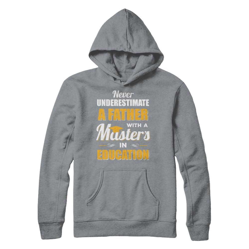Father With A Masters In Education Degree Graduation Gift-T-Shirt & Hoodie-Pullover Hoodie-Light Steel