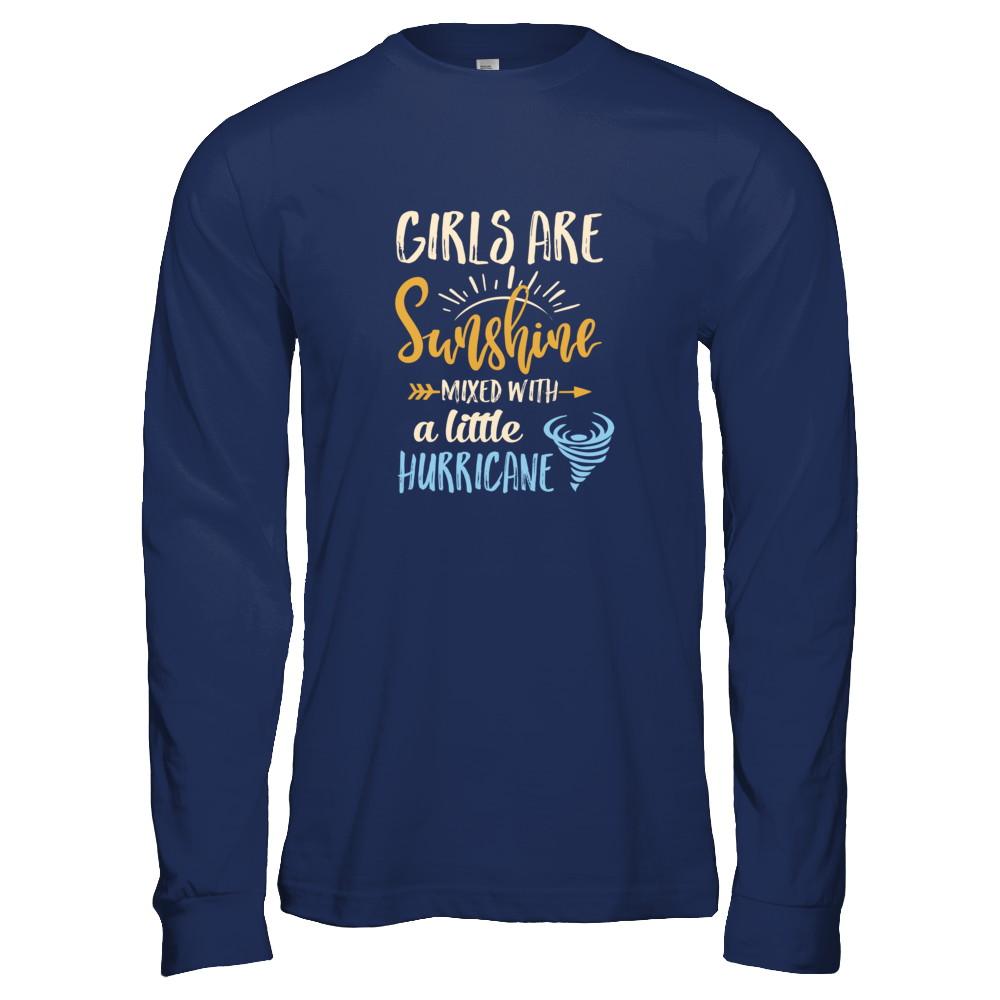Girls Are Sunshine Mixed Little Hurricane-T-Shirt & Tank Top-Long Sleeve T-Shirt-Navy