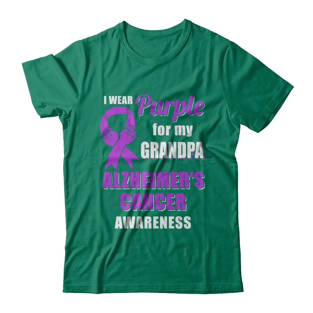 I Wear Purple For My Grandpa Alzheimer's Awareness-T-Shirt & Hoodie-Classic T-Shirt-Kelly Green