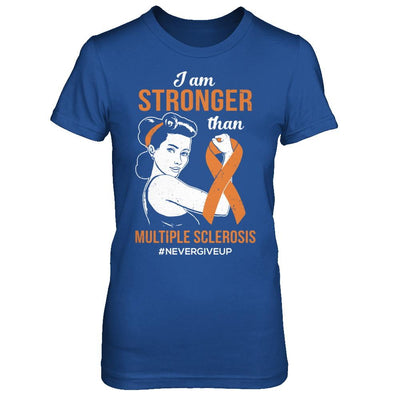 I Am Stronger Than Multiple Sclerosis Awareness Support-T-Shirt & Hoodie-Women's T-Shirt-Royal