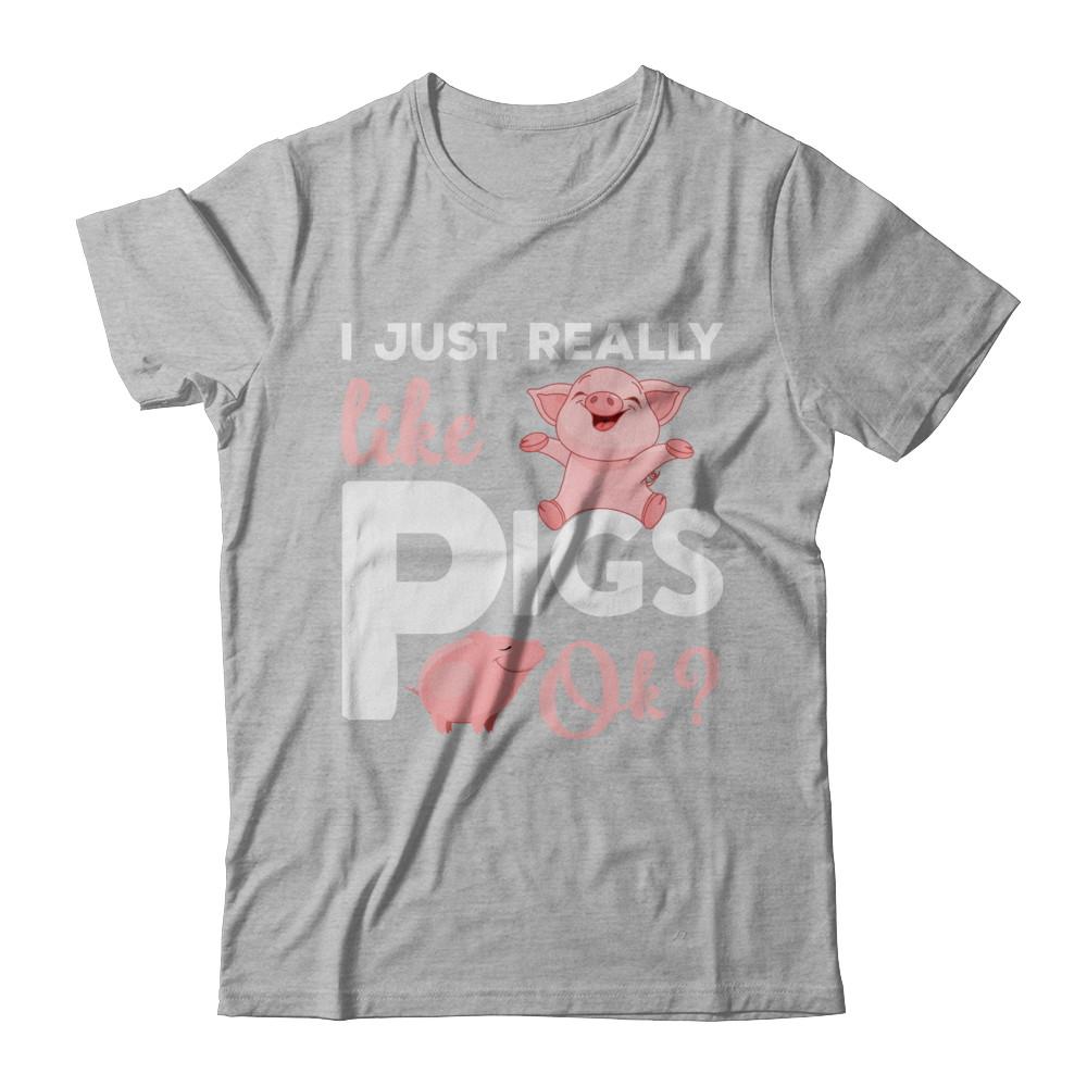 I Just Really Like Pigs Ok-T-Shirt & Hoodie-Premium T-Shirt-Heather Gray