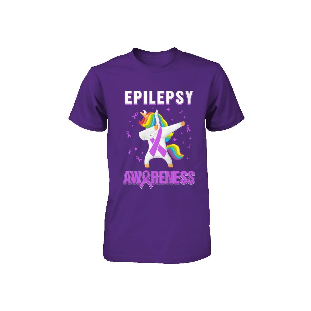Inspirational Epilepsy Awareness Unicorn Support Youth-Youth Shirt-