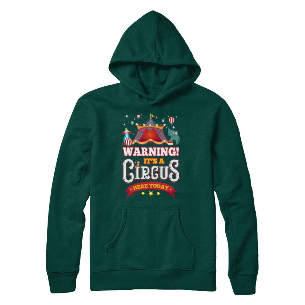 Circus Carnival Warning Birthday Children Party-T-Shirt & Hoodie-Pullover Hoodie-Deep Forest