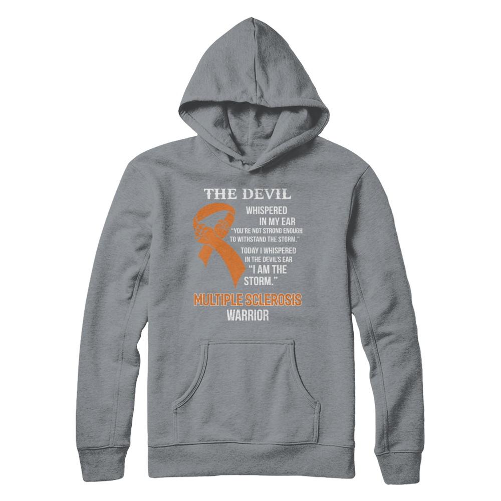 I Am The Storm Support Multiple Sclerosis Awareness Warrior Gift-T-Shirt & Hoodie-Pullover Hoodie-Light Steel