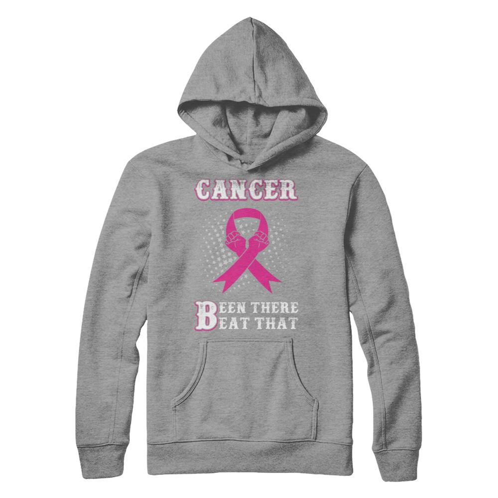 Breast Cancer Been There Beat That Awareness Pink Ribbon-T-Shirt & Hoodie-Pullover Hoodie-Sport Grey