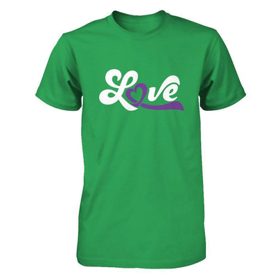 Love Purple Awareness Ribbon-T-Shirt & Hoodie-Premium T-Shirt-Kelly Green
