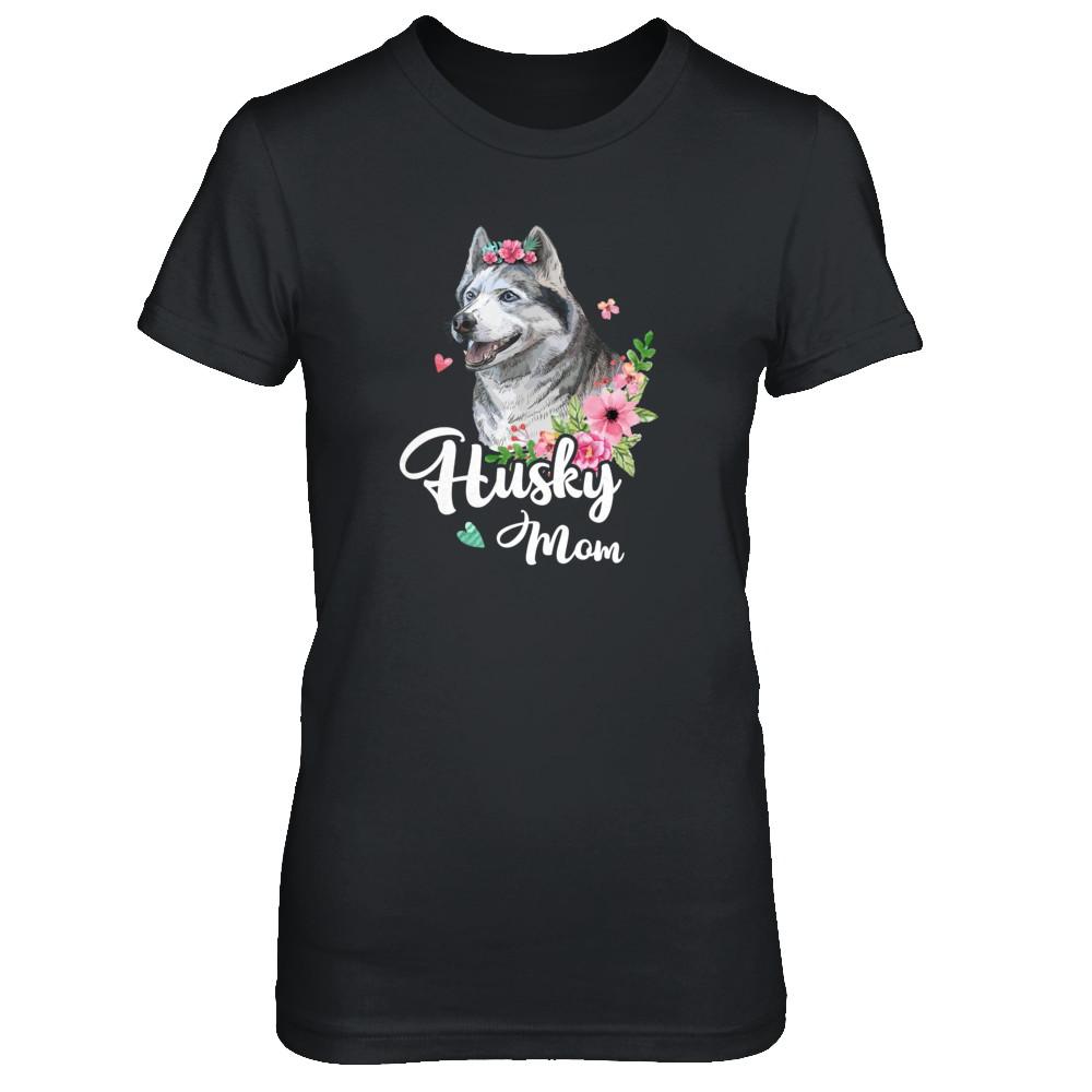Husky Mom Funny Dog Mom Gift Idea-T-Shirt & Tank Top-Women's T-Shirt-Black