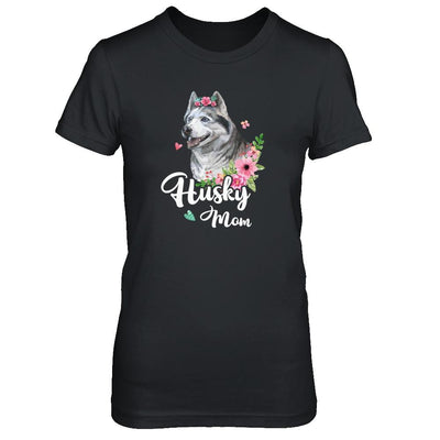 Husky Mom Funny Dog Mom Gift Idea-T-Shirt & Tank Top-Women's T-Shirt-Black