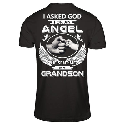 I Asked God For An Angel He Sent Me My Grandson-T-Shirt & Hoodie-Premium T-Shirt-Black