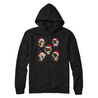 Cute Dog's Christmas Snowflakes Cat Claus-T-Shirt & Sweatshirt-Pullover Hoodie-Black
