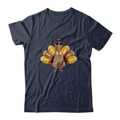 Turkey And Football Thankful Funny Thanksgiving-T-Shirt & Hoodie-Classic T-Shirt-Navy