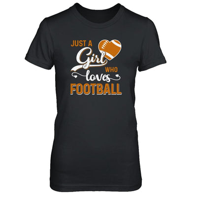 Just A Girl Who Loves Football-T-Shirt & Tank Top-Women's T-Shirt-Black