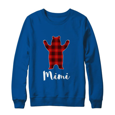Red Mimi Bear Buffalo Plaid Family Christmas Pajamas-T-Shirt & Sweatshirt-Crewneck Sweatshirt-Deep Royal