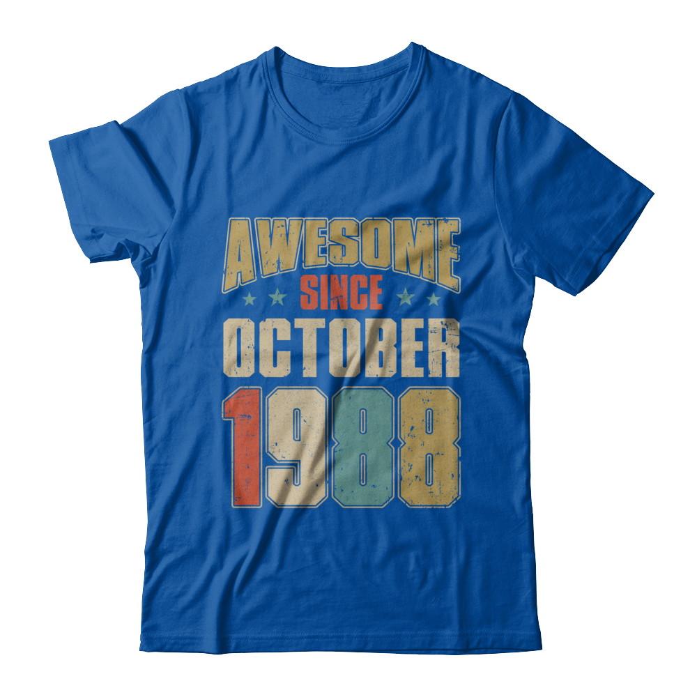 Vintage Retro Awesome Since October 1988 33th Birthday-T-Shirt & Hoodie-Premium T-Shirt-Royal