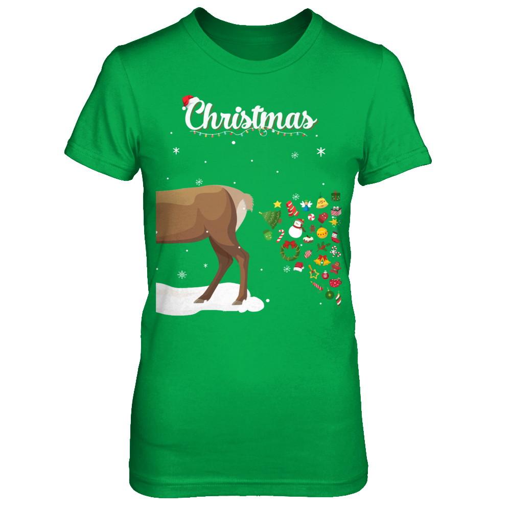 Couples Sick Reindeer Funny Ugly Christmas Sweater-T-Shirt & Sweatshirt-Women's T-Shirt-Irish Green