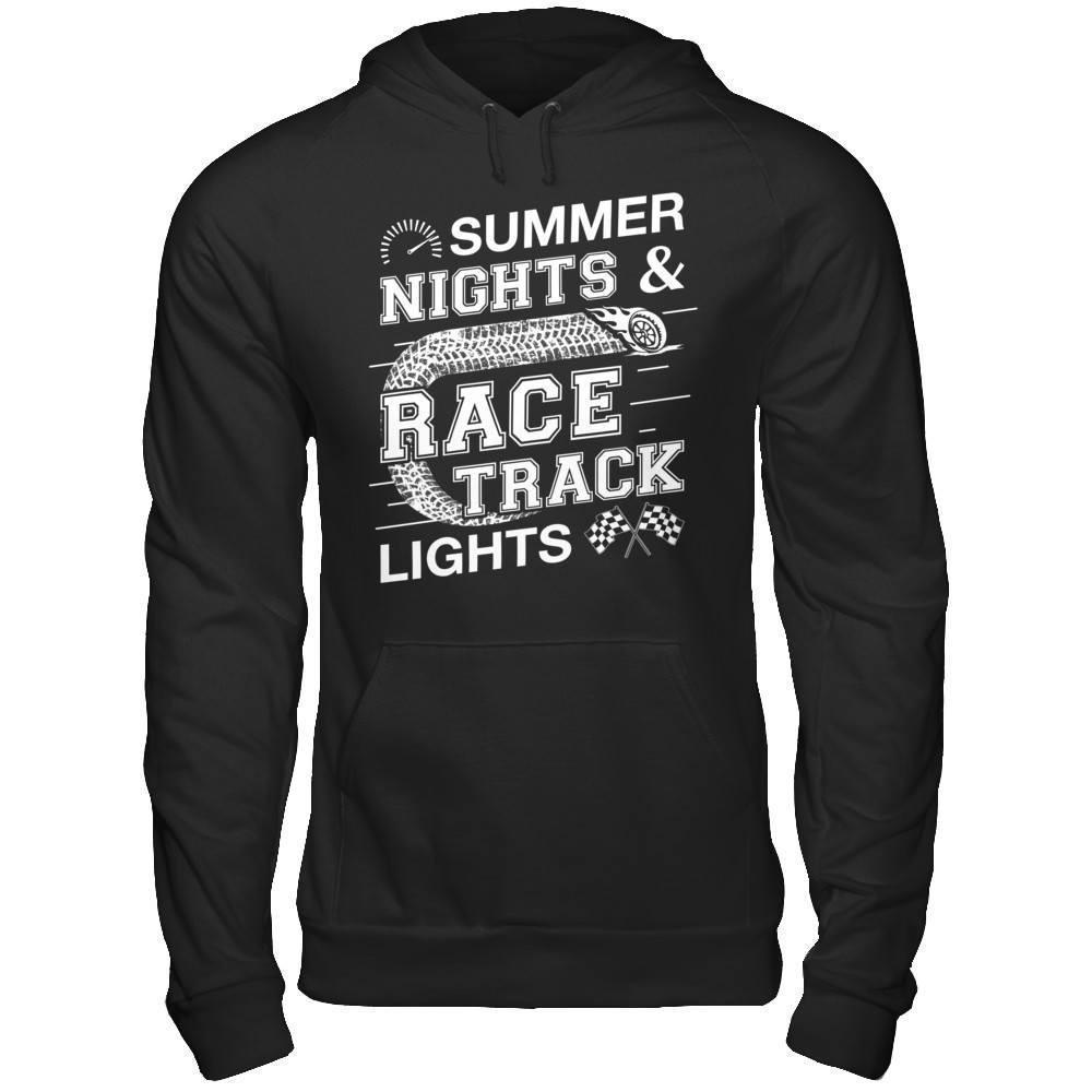 Summer Nights Race Track Lights-T-Shirt & Hoodie-Pullover Hoodie-Black