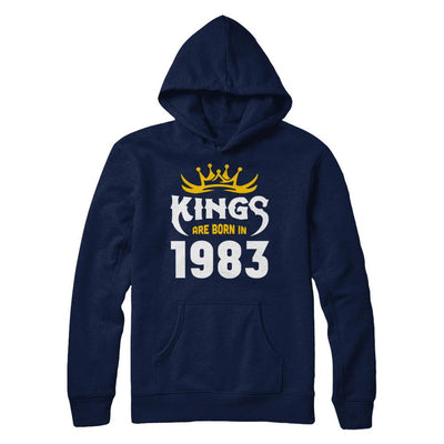 Kings Are Born In 1983 Birthday Gift-T-Shirt & Hoodie-Pullover Hoodie-Navy