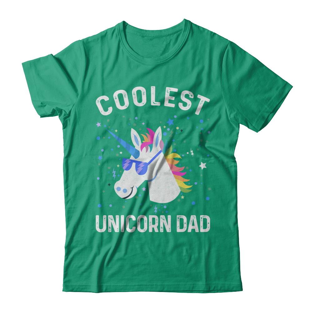 Coolest Unicorn Dad Cute Funny Unicorn Fathers Day-T-Shirt & Hoodie-Classic T-Shirt-Kelly Green