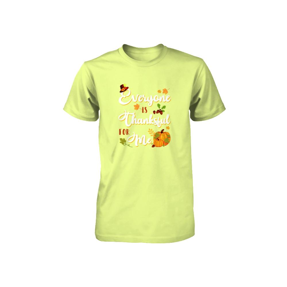 Everyone Is Thankful For Me Thanksgiving Day Youth-Youth Shirt-Youth T-Shirt-Neon Yellow