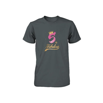 5Th And Fabulous Five Birthday Youth-Youth Shirt-Toddler T-Shirt-Charcoal