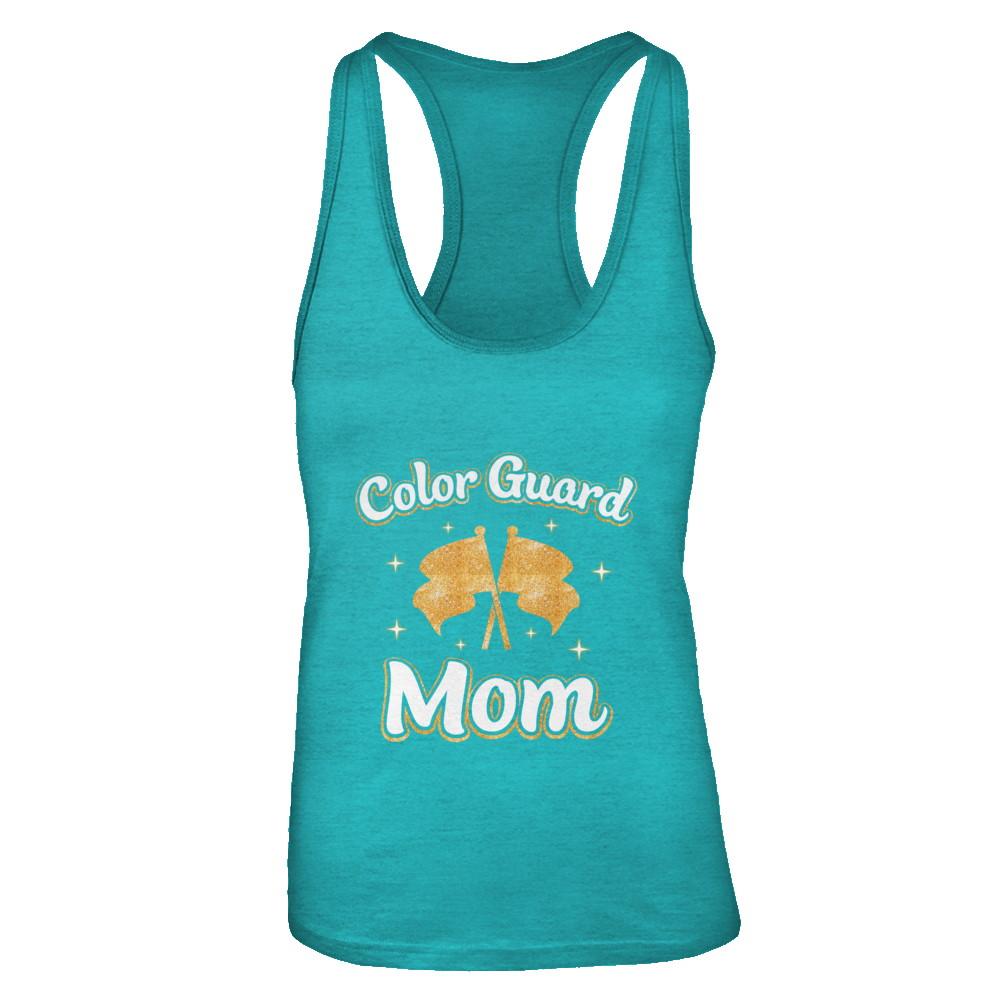 Mothers Day Gifts For Color Guard Mom-T-Shirt & Tank Top-Women's Ideal Racerback Tank-Tahiti Blue