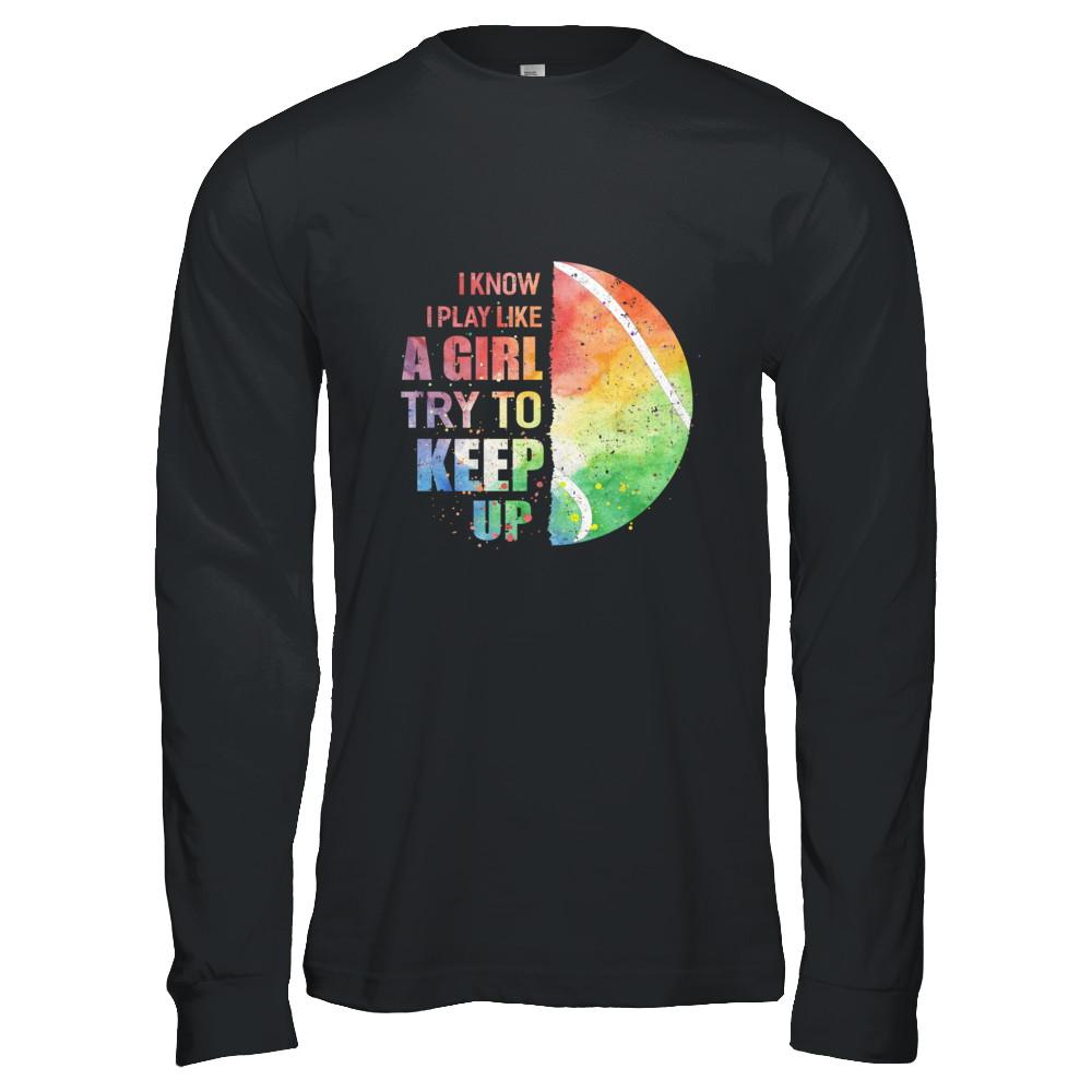 Yeah I Play Like A Girl Tennis Girl-T-Shirt & Hoodie-Long Sleeve T-Shirt-Black