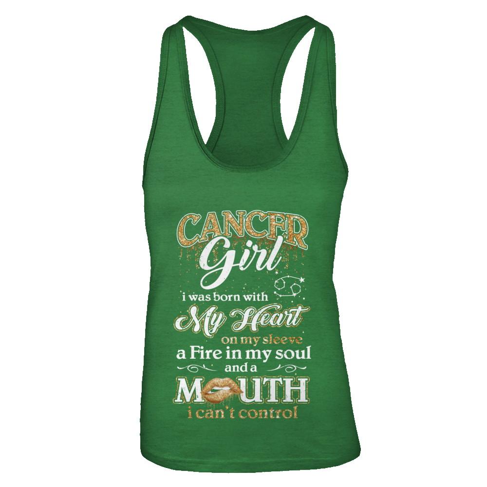 I'm A Cancer Girl Lipstick June July Funny Zodiac Birthday-T-Shirt & Tank Top-Women's Ideal Racerback Tank-Kelly Green