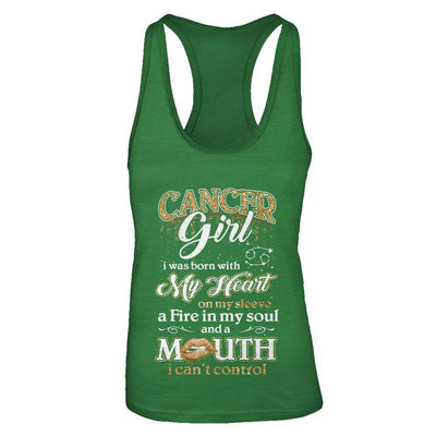 I'm A Cancer Girl Lipstick June July Funny Zodiac Birthday-T-Shirt & Tank Top-Women's Ideal Racerback Tank-Kelly Green