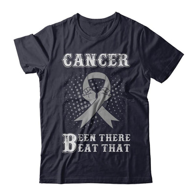 Brain Cancer Been There Beat That Grey Gray Awareness Ribbon-T-Shirt & Hoodie-Premium T-Shirt-Midnight Navy