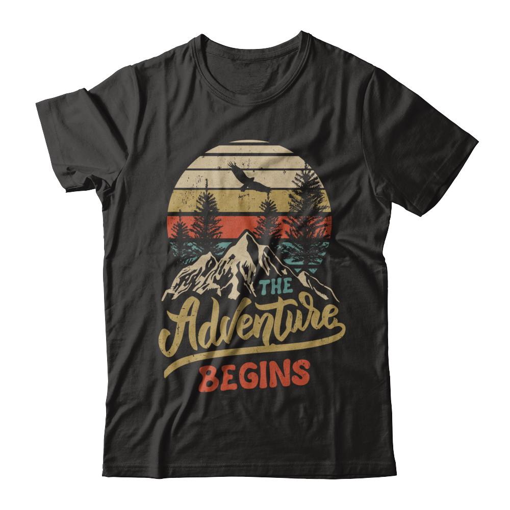 The Adventure Begins Climb The Mountain Vintage-T-Shirt & Hoodie-