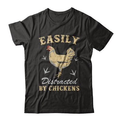 Easily Distracted By Chickens Farmers-T-Shirt & Hoodie-Premium T-Shirt-Black