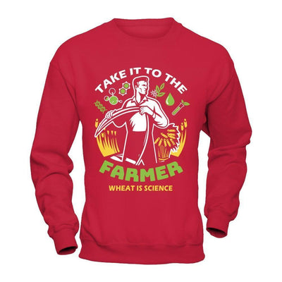 Take It To The Farmer What Is Science-T-Shirt & Hoodie-Crewneck Sweatshirt-Red