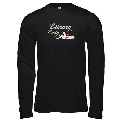 Library Lady Read Book Lover-T-Shirt & Tank Top-Long Sleeve T-Shirt-Black