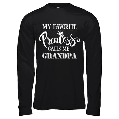 My Favorite Princess Calls Me Grandpa-T-Shirt & Hoodie-Long Sleeve T-Shirt-Black