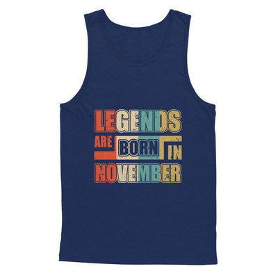 Classic Vintage Legends Are Born In November Birthday-T-Shirt & Hoodie-Unisex Tank-Navy