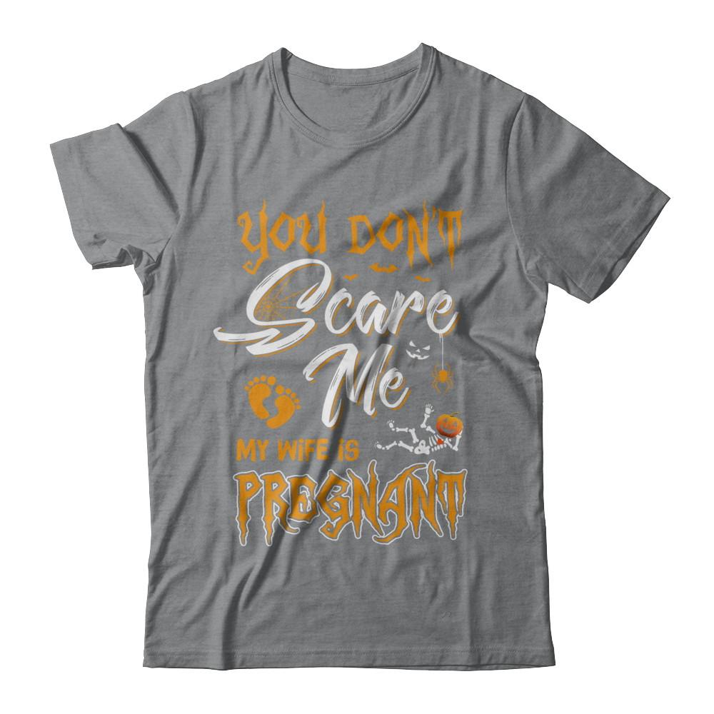 Funny Pregnant Wife Husband Halloween Costume-T-Shirt & Hoodie-Classic T-Shirt-Sport Grey
