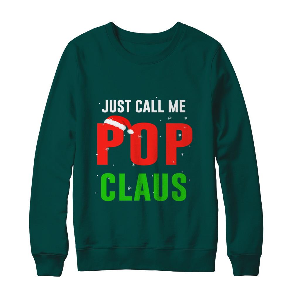 Santa Pop Claus Matching Family Christmas Pajamas-T-Shirt & Sweatshirt-Crewneck Sweatshirt-Deep Forest