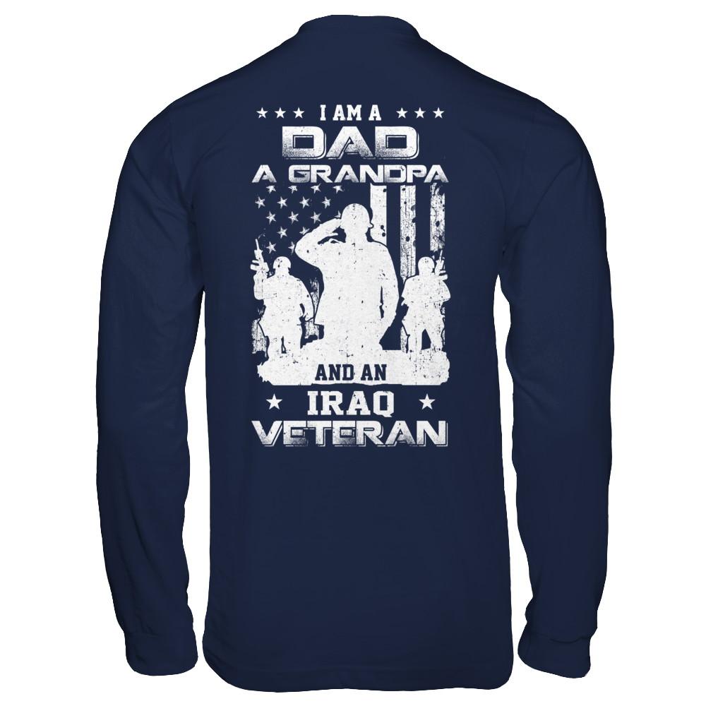 I'm A Dad A Grandpa And An Iraq Veteran-T-Shirt & Hoodie-Long Sleeve T-Shirt-Navy